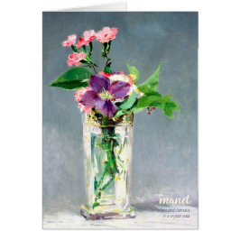 Manet Carnations y tarjeta de saludo floral clemat