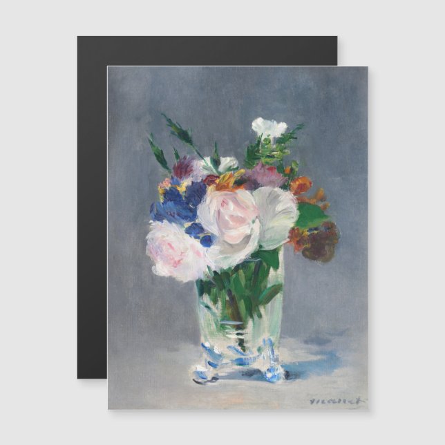 Manet - Flores en un jarrón de cristal tarjeta mag (Anverso/Reverso)