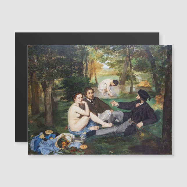Manet - Luncheon en la tarjeta magnética de hierba (Anverso/Reverso)