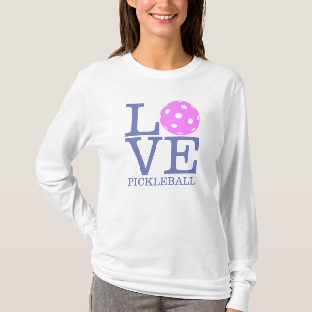 Manga larga de la camiseta de Pickleball de las (Anverso)