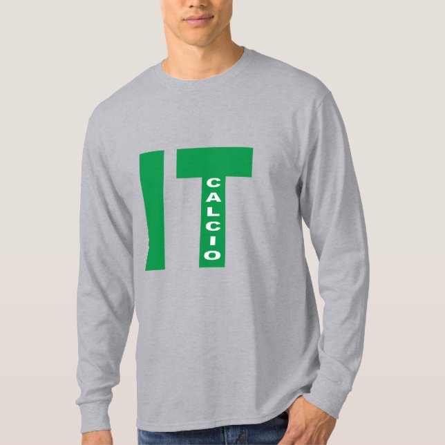 Mangas de camiseta gris larga ITALIA CALCIO (Anverso)