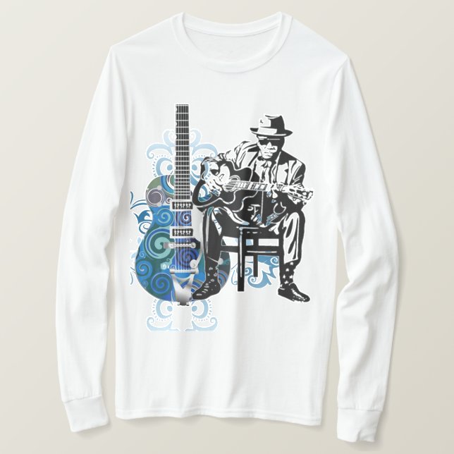 mangas largas de la camiseta de la música del (Anverso del diseño)