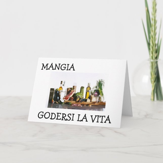 "MANGIA - COME Y DISFRUTE DE LA VIDA" TARJETA DE C (Anverso)