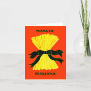 Mangia, tarjeta de nota de Italiana