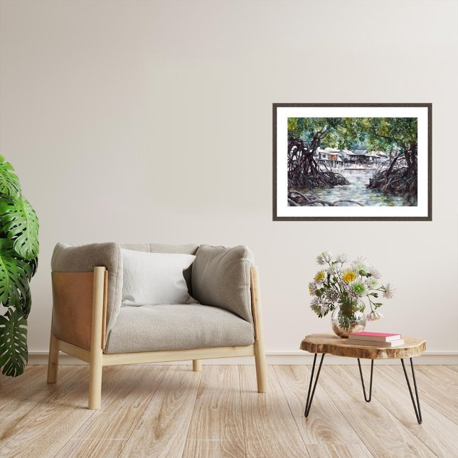Manglares de Singapur - Impresión de arte acuarela (Singapore Mangroves Watercolour.
Artist: Roger Smith)