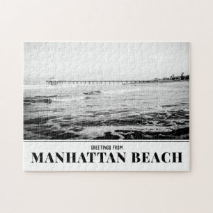 Manhattan Beach Pier Puzzle Blanco y Negro