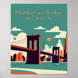 Manhattan bridge New York arte Minimalista Poster