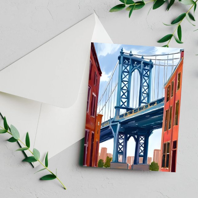 Manhattan Bridge New York City Painting Card (Subido por el creador)