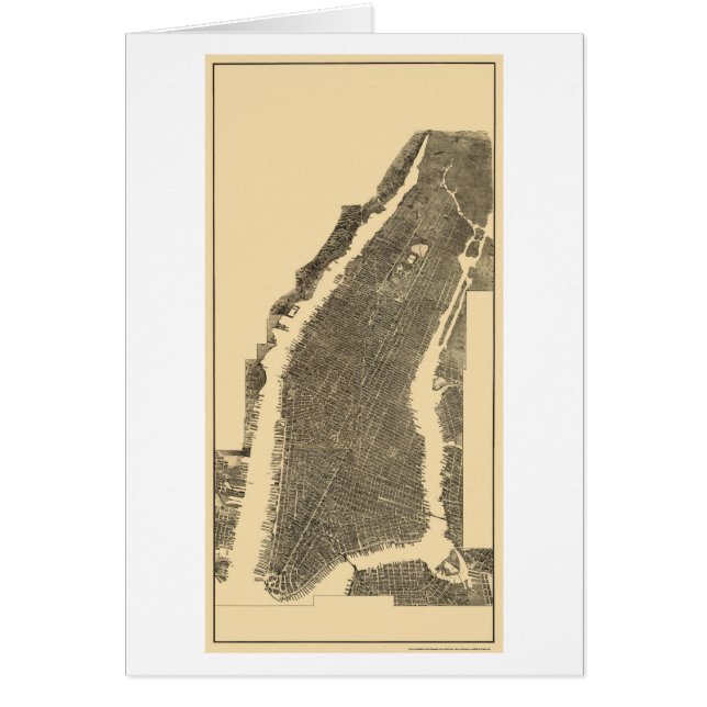 Manhattan, mapa panorámico de NY - 1900 (Frente)