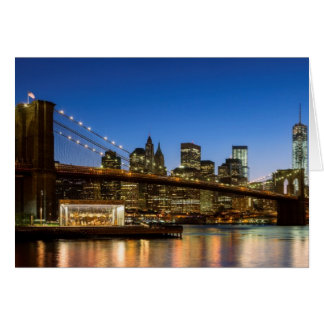 Manhattan y el puente de Brooklyn al atardecer