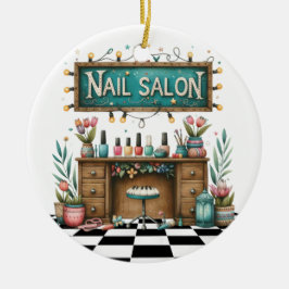 Manicure Nail Salon Cerámica Ornamento
