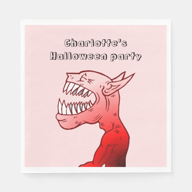 Manifestación de Halloween en una servilleta de pa (Anverso)