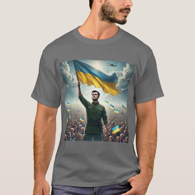 Manifestación de Zelenskyy Ucrania en camiseta mas (Anverso)
