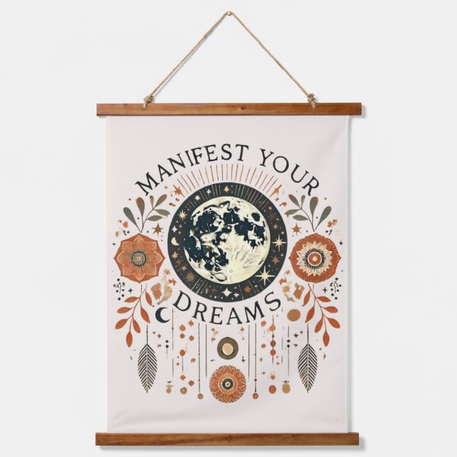 "Manifiestan tus sueños tapiz de pared - Boho Spir (Anverso)