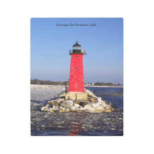 Manistique East Breakwater Light arte mural metali