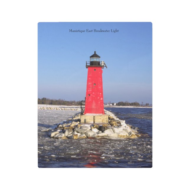 Manistique East Breakwater Light arte mural metali (Anverso)