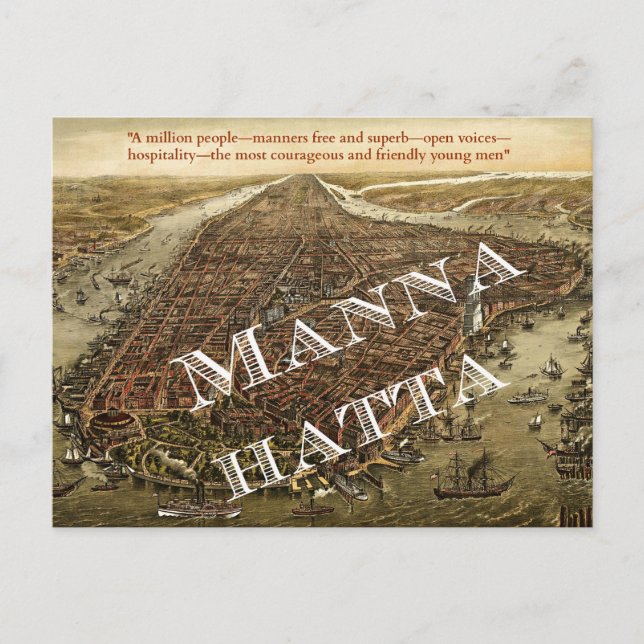 Mannahatta - postal de Whitman en Manhattan (Anverso)