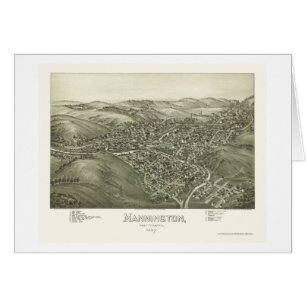 Mannington, mapa panorámico de WV - 1897