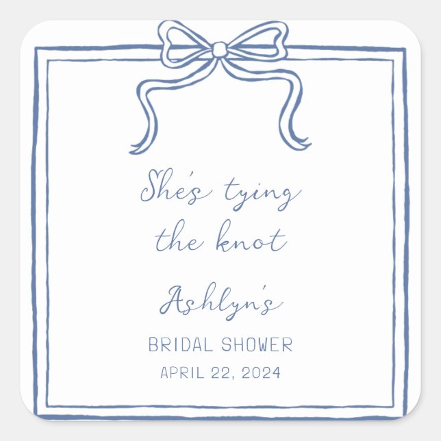 Mano azul desatada está atando al Pegatina del nud (Anverso)