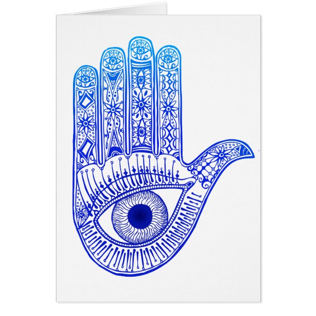 Mano Azul Hamsa / Defensa Ojo Mal / Mano María (Frente)