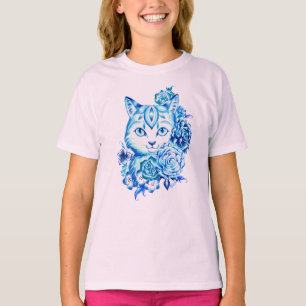 Mano camiseta azul dibujada de Longsleeve de 10 de