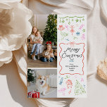 Mano caprichosa dibuja iconos Feliz Navidad 2 foto<br><div class="desc">Comparte tus deseos más cálidos con esta tarjeta de vacaciones personalizada de 2 fotos. Con una acogedora escena de invierno con mistletoe y vegetación, es la manera perfecta de mostrar sus recuerdos familiares favoritos. **Notas: Imagen superior - Foto vertical preferida y para imagen inferior - Foto horizontal preferida (utilice la...</div>