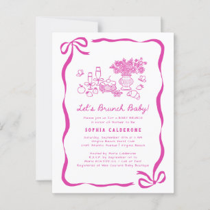 Mano caprichosa dibuja tarjeta postal Baby Shower
