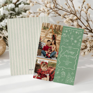 Mano de armazón ondulada dibujada para navidad 2 f