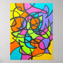 Mano de arte lun-abstracta de metro pintada