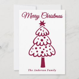 Mano de Borgoña caprichosa dibuja árbol de Navidad