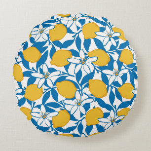 Mano de esbozo de limón floral dibujada - almohada