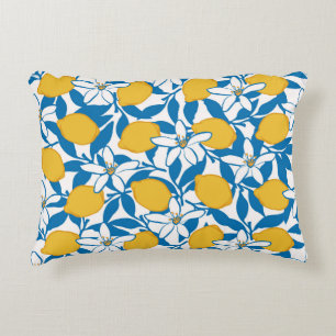 Mano de esbozo de limón floral dibujada - almohada