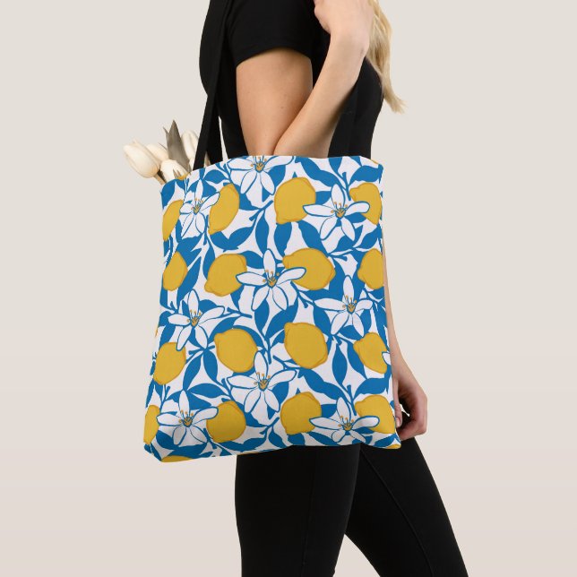 Mano de esbozo de limón floral dibujada - bolsa de (Detalle)