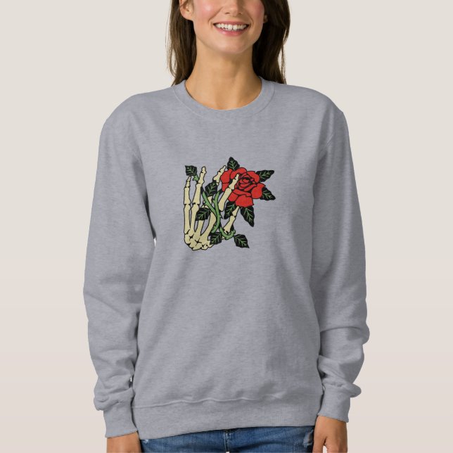 Mano de esqueleto con sudadera Rosa - Personalizab (Anverso)