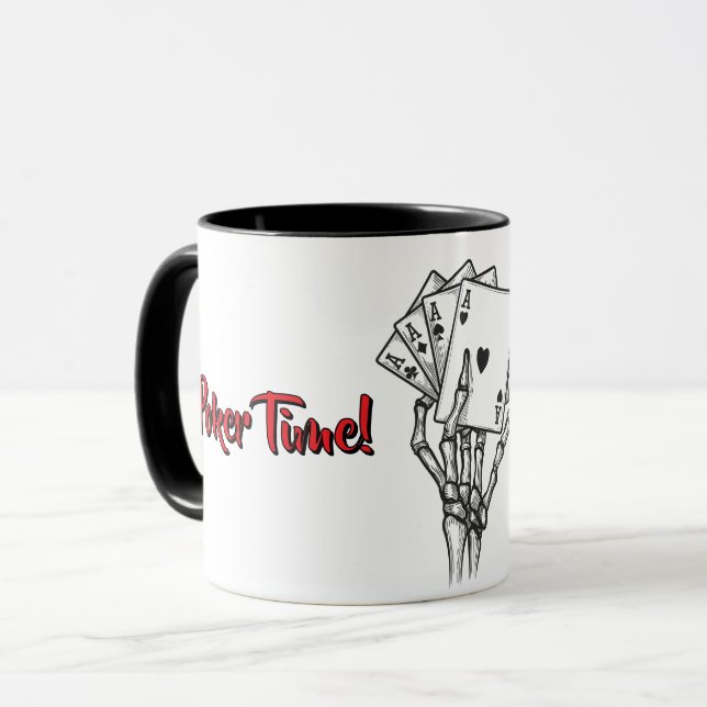 Mano de esqueleto de la taza de póquer personaliza (Anverso izquierdo)