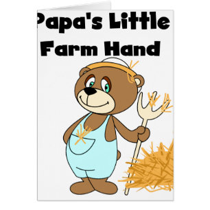 Mano de la granja de la papá del oso poca