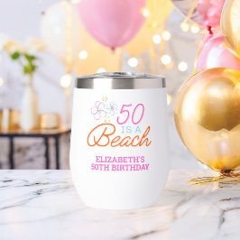 Mano de moda Dibujando Doodle 50th Beach Birthday