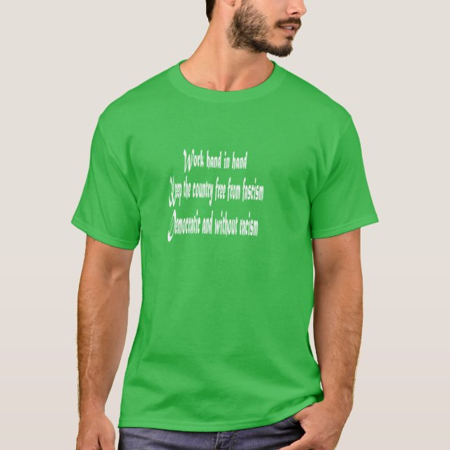 Mano de trabajo en camiseta de mano (Anverso)