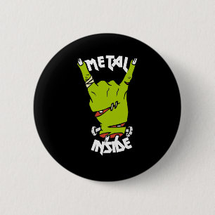 mano de zombie metal dentro botón