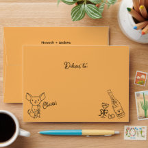 Mano del Boda Chihuahua dibuja doodle