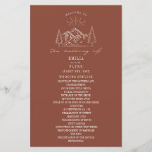 Mano del programa de bodas Terracotta de la Línea 