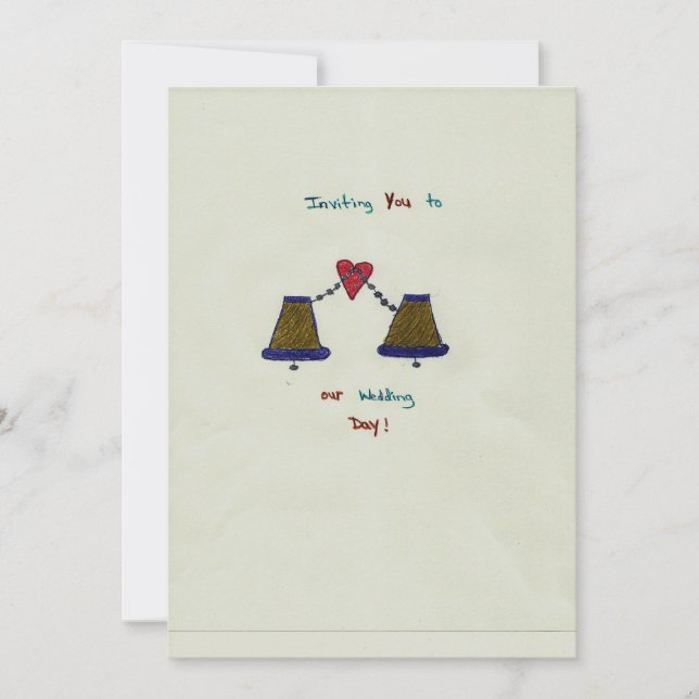 Mano dibujada casando la tarjeta de la invitación (Anverso)