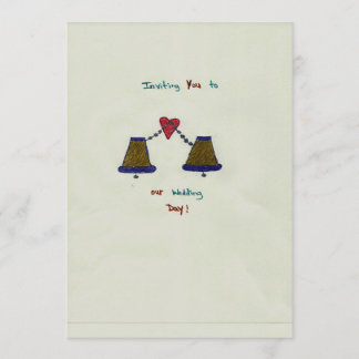 Mano dibujada casando la tarjeta de la invitación