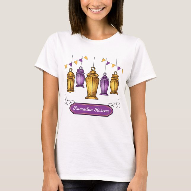 mano dibujada-ramadan-kareem- cadena de camisetas (Anverso)