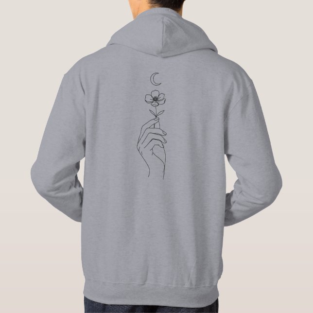 "Mano Etérea" Sudadera con Capucha para Hombres |  (Reverso)