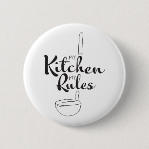 Mano negra dibuja mi cocina mi diseño de botón de 