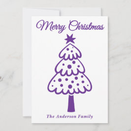 Mano púrpura caprichosa dibuja árbol de Navidad