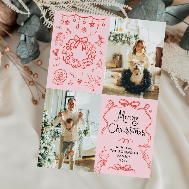 Mano retro caprichoso dibujó Feliz Navidad 2 foto (Subido por el creador)