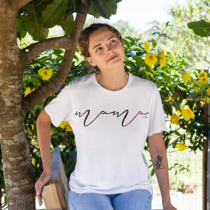 Mano roja, mamá, mamá Mejor camiseta madre