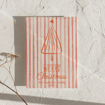 Mano roja vintage dibuja árbol de Navidad no fotog